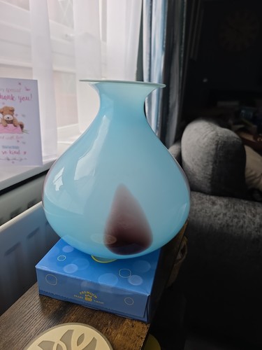 Inch high vase blue with - 9,