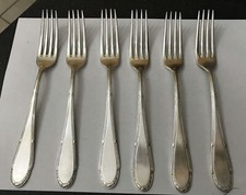 Vintage 6 German WMF Pattern 102 Silver Plate 20cm Dinner Table Forks Cutlery