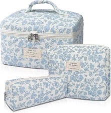 3 Pcs Cotton Quilted Makeup