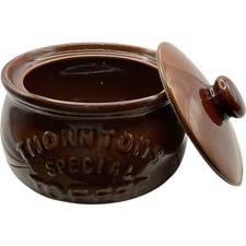 Pearsons of Chesterfield Thorntons Special Toffee Stoneware Lidded Pot Brown Jar