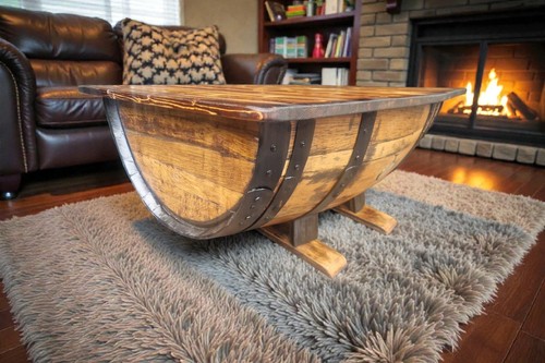 Whisky barrel coffee table - coffee,