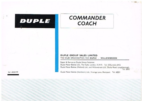 Duple commander bus coachwork - commander,