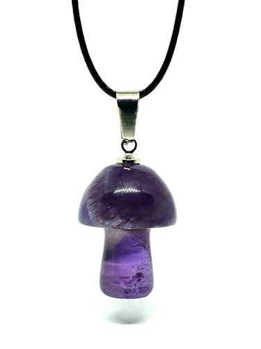 Mushroom necklace amethyst - mushroom,