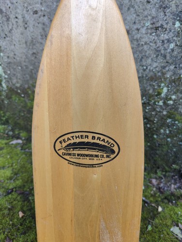 Vintage wooden canoe - wooden, paddle