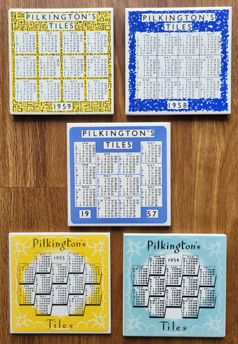Five retro pilkington ceramic - pilkington,