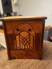 Vintage Antique  Wooden Cigarette Dispenser Art Deco style Mechanical Marquetry