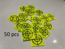 Pack of 50 Yellow Retro Survey Targets 30x30 mm Adhesive For EDM. VAT Invoice