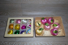 VINTAGE CHRISTMAS BAUBLE FRUIT ORNAMENT  SILK GLASS MIXED USED GOOD READ