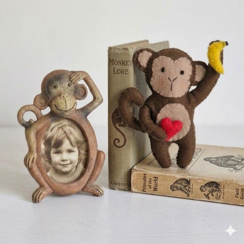 Vintage style wooden - wooden, monkey
