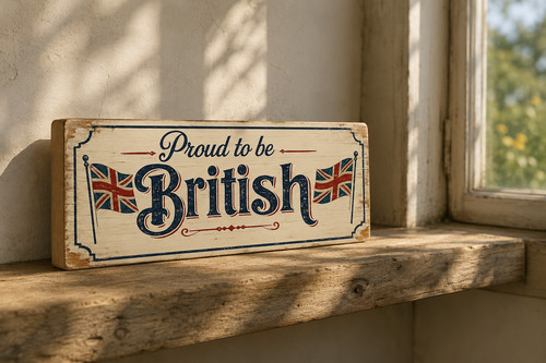 Proud british sign - to,