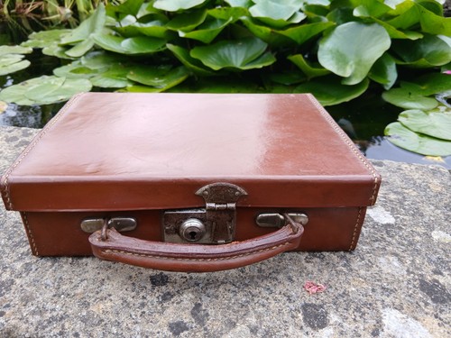 Vintage brown leather writing - vintage,