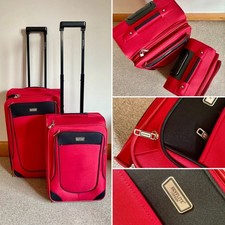 ?2 x Skyflite London Suitcases - Cabin Luggage Lightweight Soft Shell + Wheels 