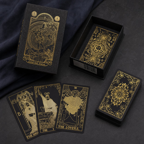 Gold foil tarot set - tarot, card