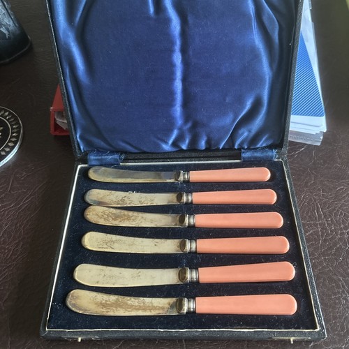 Vintage set six stainless - ,