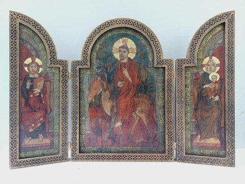 Large religious triptych icon - religious,