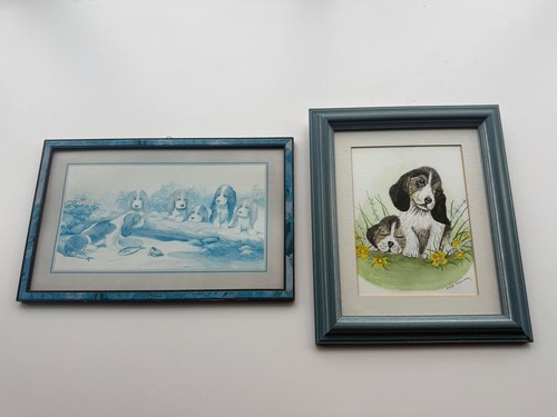 Beagle paintings framed - x,