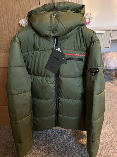 Prada puffer jacket olive - puffer,