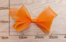 orange large crinoline bow art craft DIY handmade fascinator hair clip