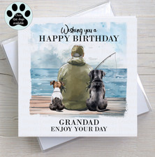 Man and Dog Fishing Birthday