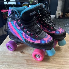 Professional No Fear Adults Roller skates - Pink ,black & Blue Size 6 -Used Once