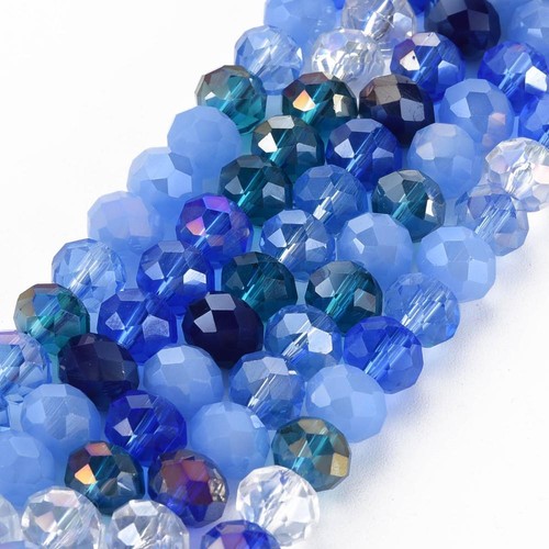 Faceted glass rondelle abacus - faceted,