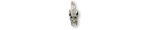 Doberman charm sterling silver - doberman,