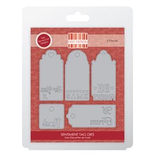 FIRST EDITION  CHRISTMAS SENTIMENT TAGS DIES 5 PIECES ON MAGNETIC SHEET