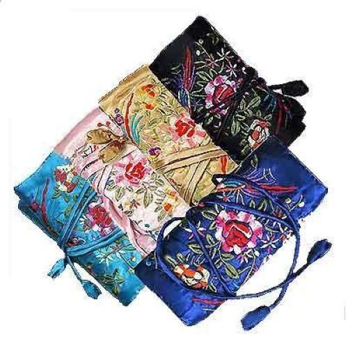 Traditional silk travel pouch - traditional,