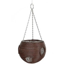 Rattan Hanging Baskets Outdoor with Wire Hanging Chains Plants Flowers Pot Wall