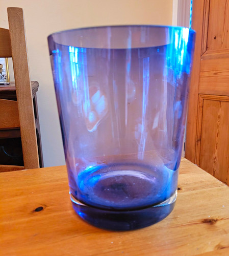 Unmarked purple glass vase - unmarked,