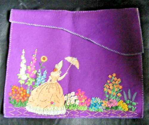 1930s vintage purple felt