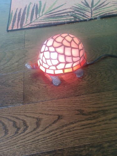 Tiffany style tortoise table - tortoise,