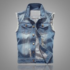 Men Jean Vest Jacket