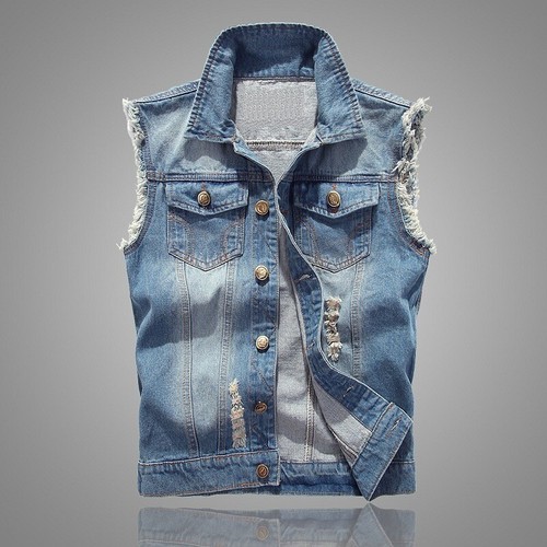 Men jean vest jacket - jean,