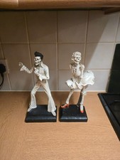 Elvis Presley Marilyn Monroe 12” Day of the Dead Skeleton Figurine Statue