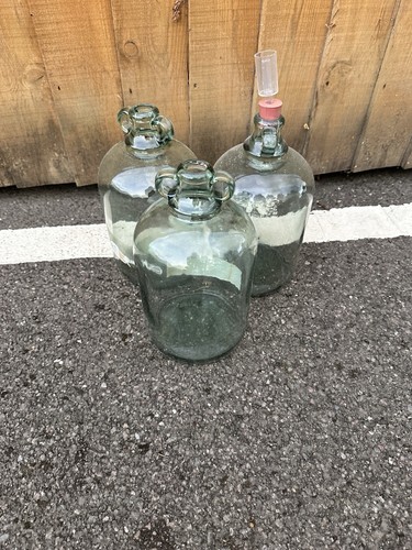 Vintage green glass - green, demijohn