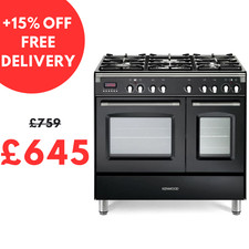 KENWOOD CK435BL 90 cm Dual Fuel Range Cooker - Black & Stainless Steel