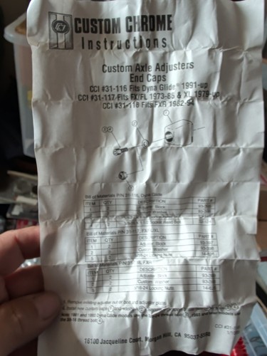 Harley davidson axle adjusters - harley,