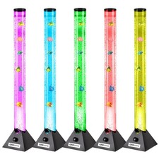 90cm Colour Changing LED Sensory Mood Bubble Lamp Fish Water Tower Tube Floor