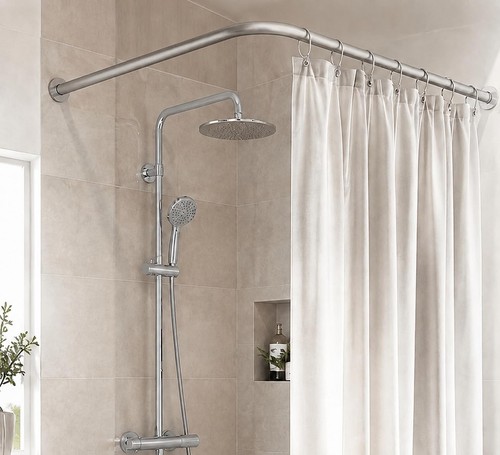 Chrome shower curtain rail - chrome,
