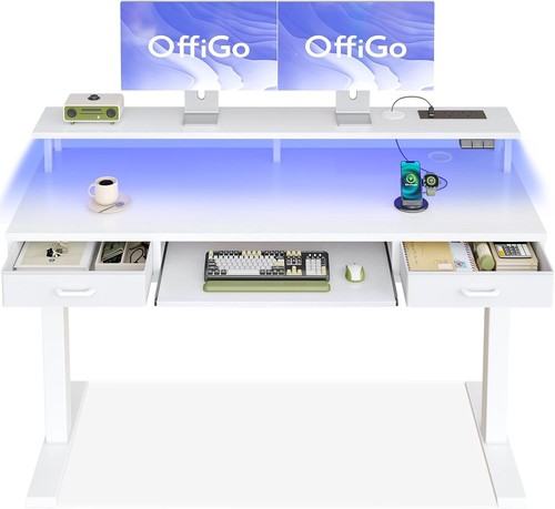 Desk with drawers 140cm - desk, drawers,
