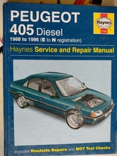 HAYNES WORKSHOP MANUAL PEUGEOT 405 DIESEL 88-96 E-N REG SALOON ESTATE TURBO