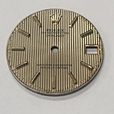 Original Rolex Dial Midsize 31mm Case Date-Just Tapestry Gold Color Dial & Stick