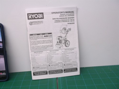Manual only for ryobi - for, 3200
