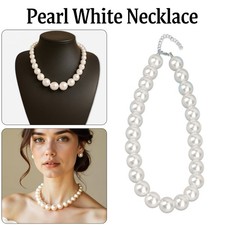 Faux Pearl White Necklace 18mm