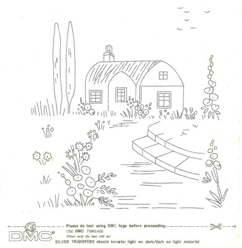 Vintage embroidery transfer - vintage,