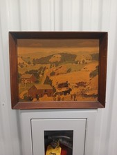 Vtg Americana Folk Art Print