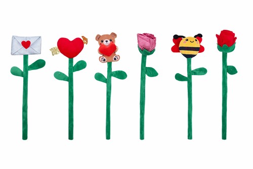6pc assorted plush - flower, soft