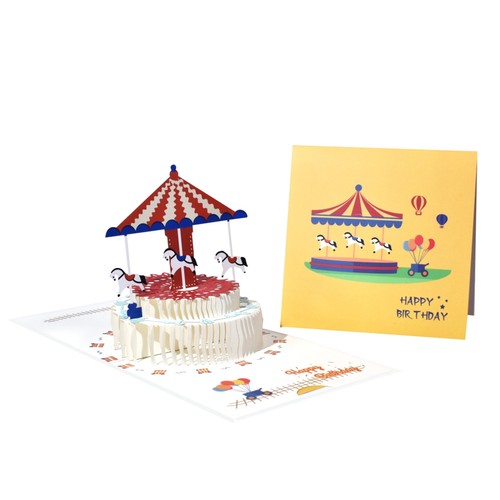 Carousel spinning cake design - carousel,