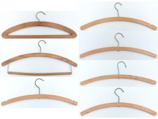 Lot 7 vintage wooden clothes hangers wardrobe shirt top trousers skirt MCM